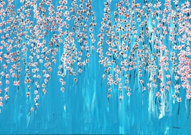 Painting titled "White Cherries 3" by Daniel Urbaník, Original Artwork, Acrylic