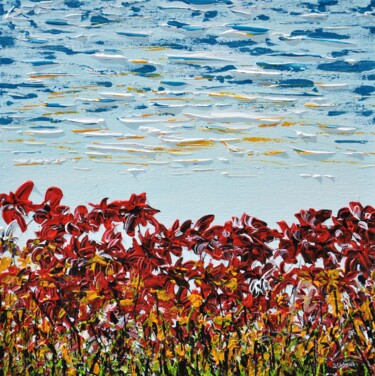 Schilderij getiteld "Wild Poppies Meadow" door Daniel Urbaník, Origineel Kunstwerk, Acryl
