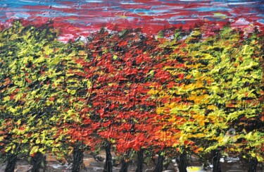 Painting titled "Trees" by Daniel Urbaník, Original Artwork, Acrylic