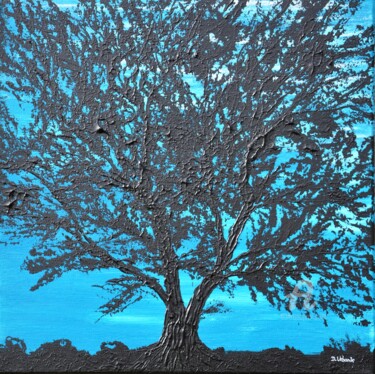 Painting titled "Night Tree 1" by Daniel Urbaník, Original Artwork, Acrylic