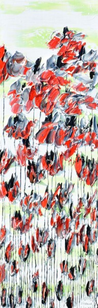 Painting titled "Poppy Flowers 1" by Daniel Urbaník, Original Artwork, Oil