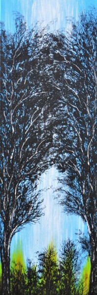 Painting titled "Mysterious Trees" by Daniel Urbaník, Original Artwork, Acrylic