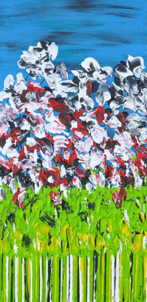 Painting titled "Meadow In Summer 2" by Daniel Urbaník, Original Artwork, Acrylic