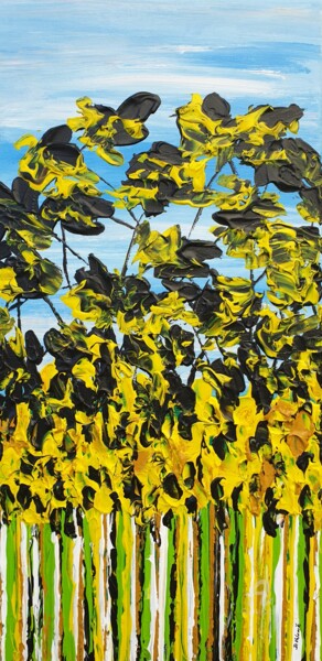 Painting titled "Meadow In Summer 3" by Daniel Urbaník, Original Artwork, Acrylic