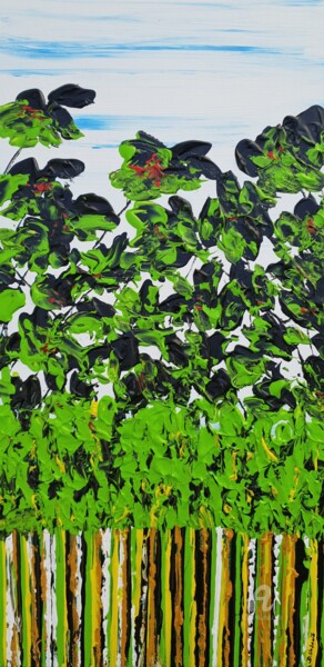 Painting titled "Meadow In Summer 4" by Daniel Urbaník, Original Artwork, Acrylic