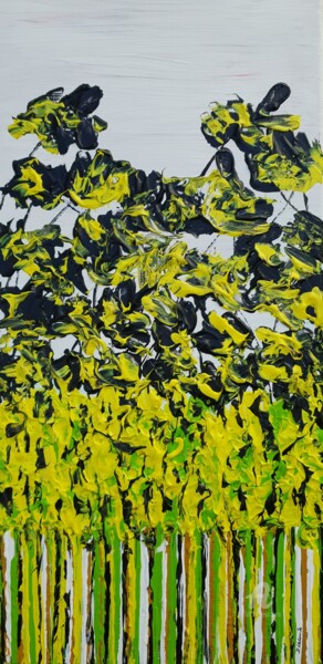 Painting titled "Meadow In Summer 5" by Daniel Urbaník, Original Artwork, Acrylic