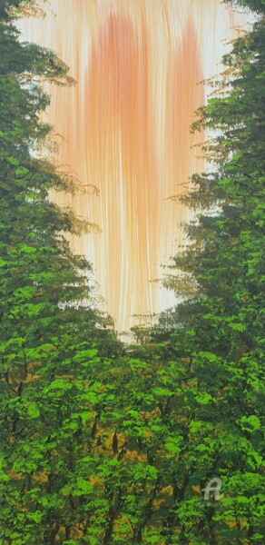 Malerei mit dem Titel "Nice Forest 2" von Daniel Urbaník, Original-Kunstwerk, Acryl