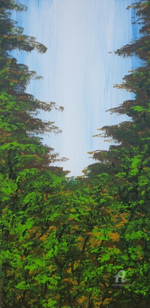 Malerei mit dem Titel "Nice Forest 3" von Daniel Urbaník, Original-Kunstwerk, Acryl