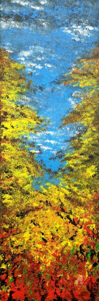 Картина под названием "Blue Autumn Sky 1" - Daniel Urbaník, Подлинное произведение искусства, Акрил