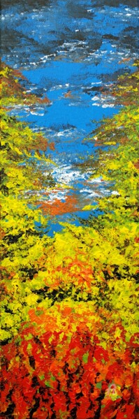 Painting titled "Blue Autumn Sky 2" by Daniel Urbaník, Original Artwork, Acrylic