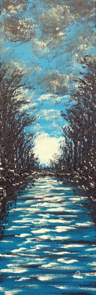 Malerei mit dem Titel "Winter River" von Daniel Urbaník, Original-Kunstwerk, Acryl