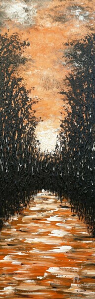 Картина под названием "Winter River 1" - Daniel Urbaník, Подлинное произведение искусства, Акрил