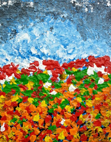 Abstract Flowers Картина под названием "Abstract Flowers" - Daniel Urbaník, Подлинное произведение искусства, Акрил