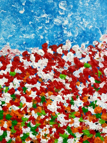 Painting titled "Abstract Flowers 2" by Daniel Urbaník, Original Artwork, Acrylic