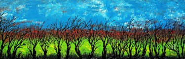 Painting titled "Winter Black Trees 1" by Daniel Urbaník, Original Artwork, Acrylic