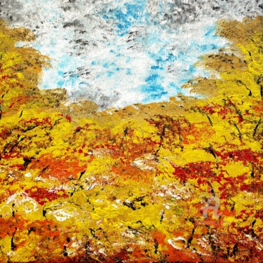 Malerei mit dem Titel "Forest in autumn" von Daniel Urbaník, Original-Kunstwerk, Acryl