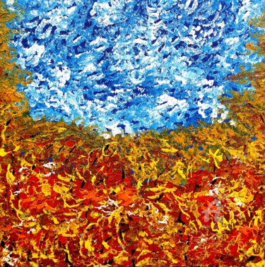 Painting titled "Forest in autumn 3" by Daniel Urbaník, Original Artwork, Acrylic