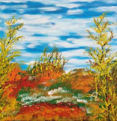 Painting titled "Autumn day" by Daniel Urbaník, Original Artwork, Acrylic