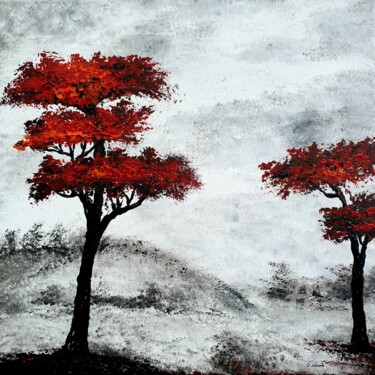Painting titled "Gray landscape" by Daniel Urbaník, Original Artwork, Acrylic