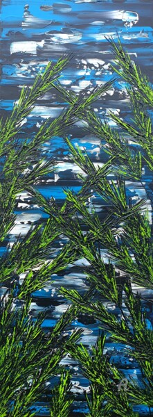Peinture intitulée "Night In The Grass 3" par Daniel Urbaník, Œuvre d'art originale, Acrylique