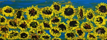 Painting titled "Blooming sunflowers…" by Daniel Urbaník, Original Artwork, Acrylic