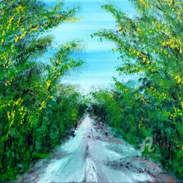 Malerei mit dem Titel "Forest Path 1" von Daniel Urbaník, Original-Kunstwerk, Acryl