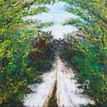Peinture intitulée "FOREST PATH 2" par Daniel Urbaník, Œuvre d'art originale, Acrylique