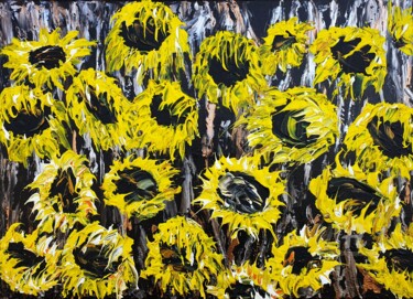 Peinture intitulée "Sunflower field" par Daniel Urbaník, Œuvre d'art originale, Acrylique