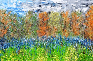 Painting titled "Forest meadow" by Daniel Urbaník, Original Artwork, Oil