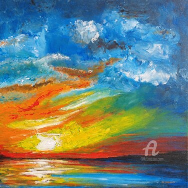 Malerei mit dem Titel "SETTING SUN 1" von Daniel Urbaník, Original-Kunstwerk, Acryl