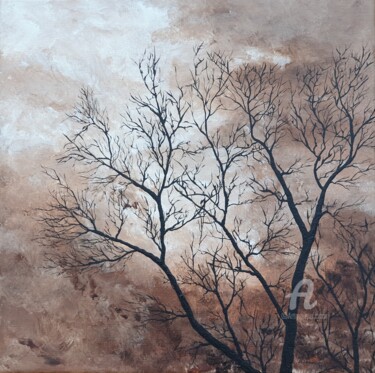 Malarstwo zatytułowany „Brown landscape” autorstwa Daniel Urbaník, Oryginalna praca, Akryl