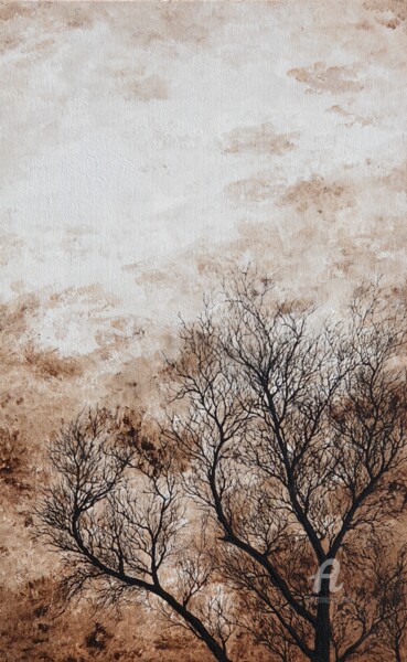 Pintura intitulada "Brown landscape 1" por Daniel Urbaník, Obras de arte originais, Acrílico