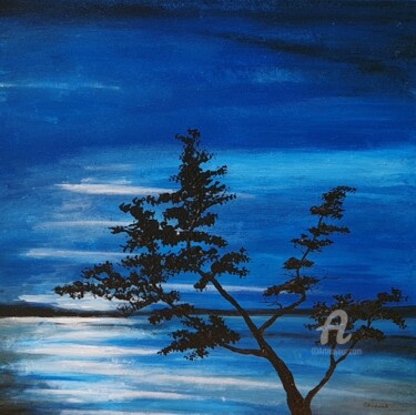 Evening landscape 2 Painting titled "Evening landscape 2" by Daniel Urbaník, Original Art, Acrylic