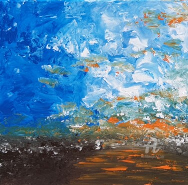 Landscape with a lake 1 Painting titled "Landscape with a la…" by Daniel Urbaník, Original Art, Acrylic