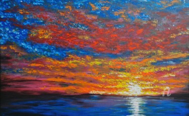 Pittura intitolato "Evening Sun 1" da Daniel Urbaník, Opera d'arte originale, Acrilico