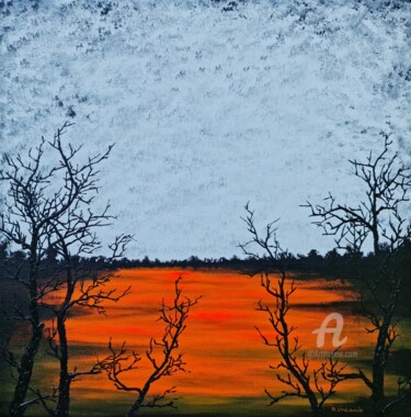 Картина под названием "Sun in the lake 6" - Daniel Urbaník, Подлинное произведение искусства, Акрил