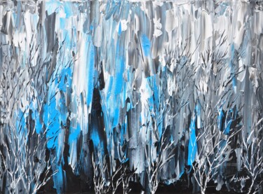 Painting titled "Blizzard In Blue" by Daniel Urbaník, Original Artwork, Acrylic