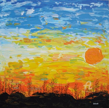 Painting titled "The Sun 1" by Daniel Urbaník, Original Artwork, Acrylic