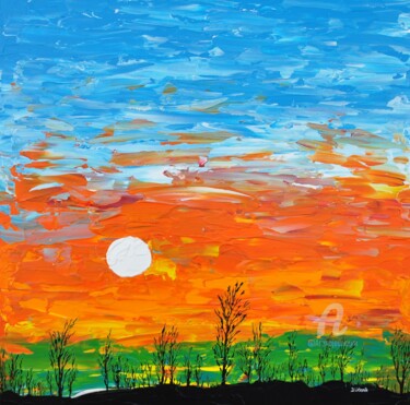 Painting titled "The Sun 2" by Daniel Urbaník, Original Artwork, Acrylic