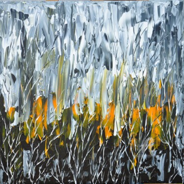 Painting titled "Storm In Orange" by Daniel Urbaník, Original Artwork, Acrylic