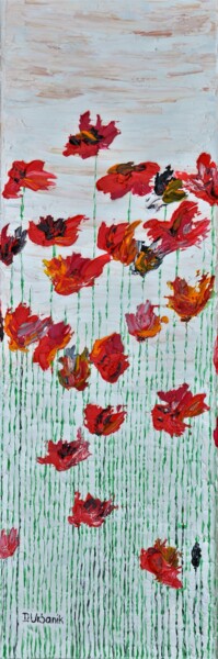 Painting titled "Wild Poppies 4" by Daniel Urbaník, Original Artwork, Oil