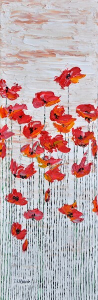 Painting titled "Wild Poppies 5" by Daniel Urbaník, Original Artwork, Oil