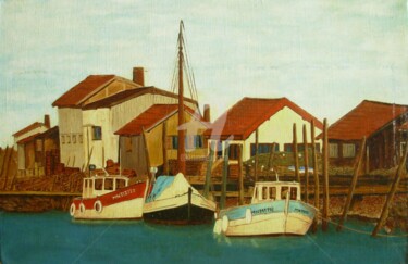 绘画 标题为“Port Bastille” 由Danihua, 原创艺术品, 油