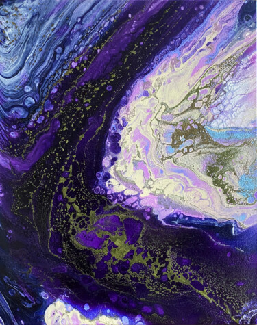 Painting titled "Violet Vibes" by Daniil Chernenko, Original Artwork, Acrylic Mounted on Wood Stretcher frame