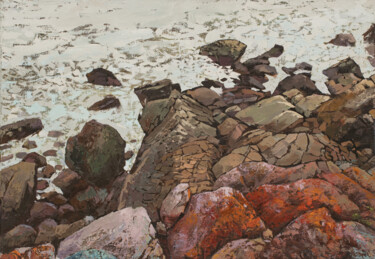 Peinture intitulée "Coast of the South…" par Daniil Mikhailov, Œuvre d'art originale, Huile Monté sur Châssis en bois