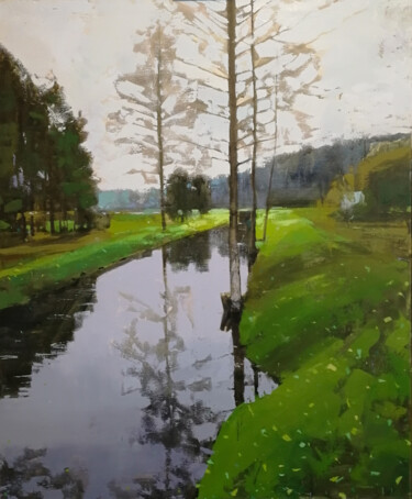 Peinture intitulée "Pabrade" par Daniil Mikhailov, Œuvre d'art originale, Huile Monté sur Châssis en bois