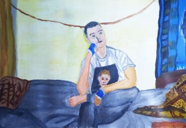 Картина под названием "Автопортрет" - Даниил Пономорев, Подлинное произведение искусства, Акрил