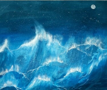 Pittura intitolato "Harmony of Waves" da Danijela Marasović (QueenOfDarknessArt), Opera d'arte originale, Acrilico