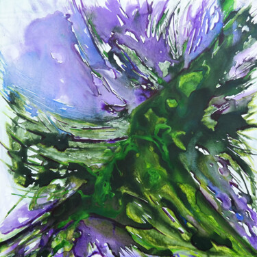 Pintura titulada "Fluid Lillies" por Danijela Dan, Obra de arte original, Acrílico Montado en Bastidor de camilla de madera