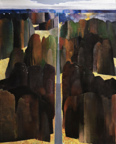 Peinture intitulée "On both sides of th…" par Danil Danilovskii, Œuvre d'art originale, Huile Monté sur Châssis en bois